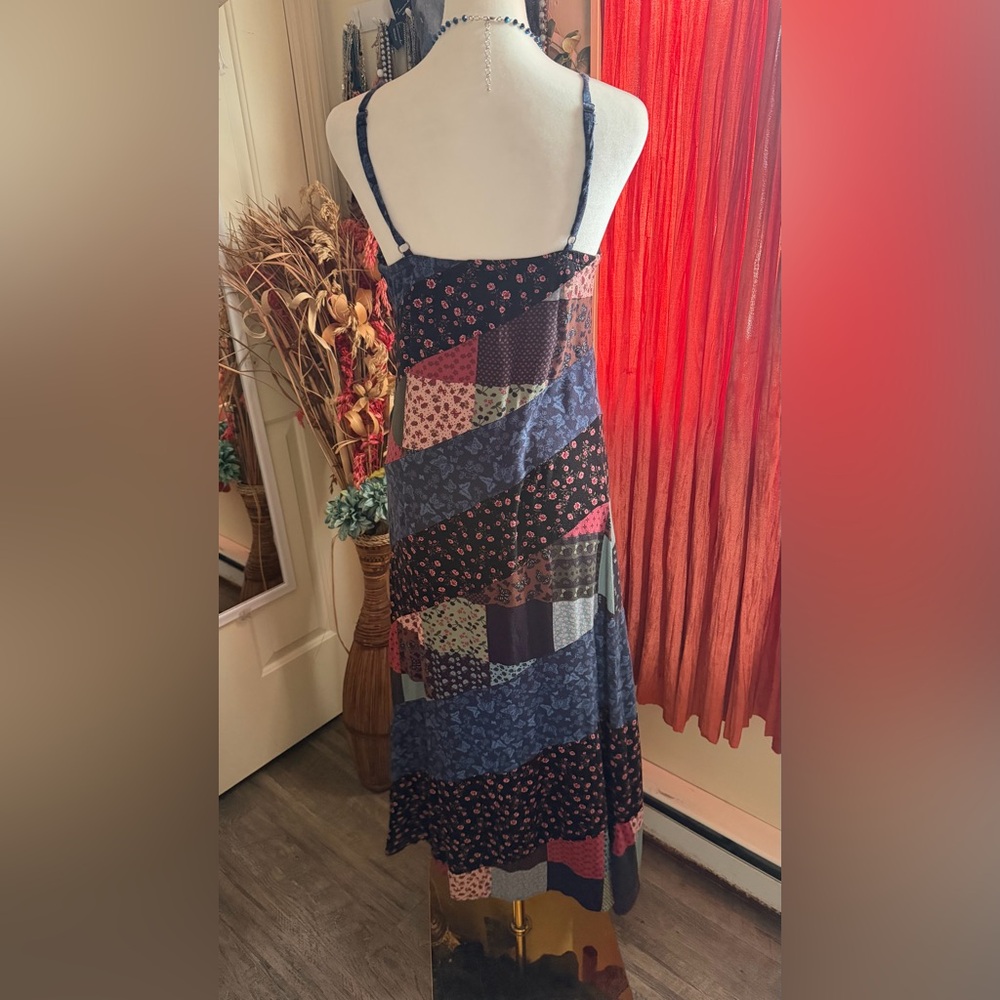 Patchwork Spaghetti Strap Dress - image 3